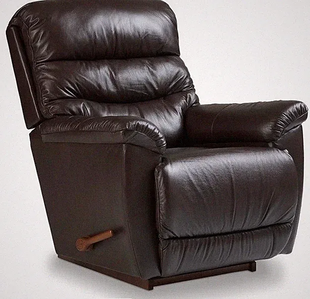 Brown La-Z-Boy Leather Match Manual Rocker Recliner Lazy Boy Recliners Lazyboy