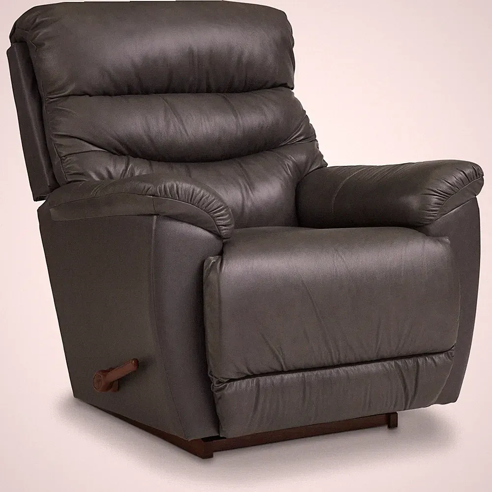 Gray La-Z-Boy Leather Match Manual Rocker Recliner Lazy Boy Recliners Lazyboy