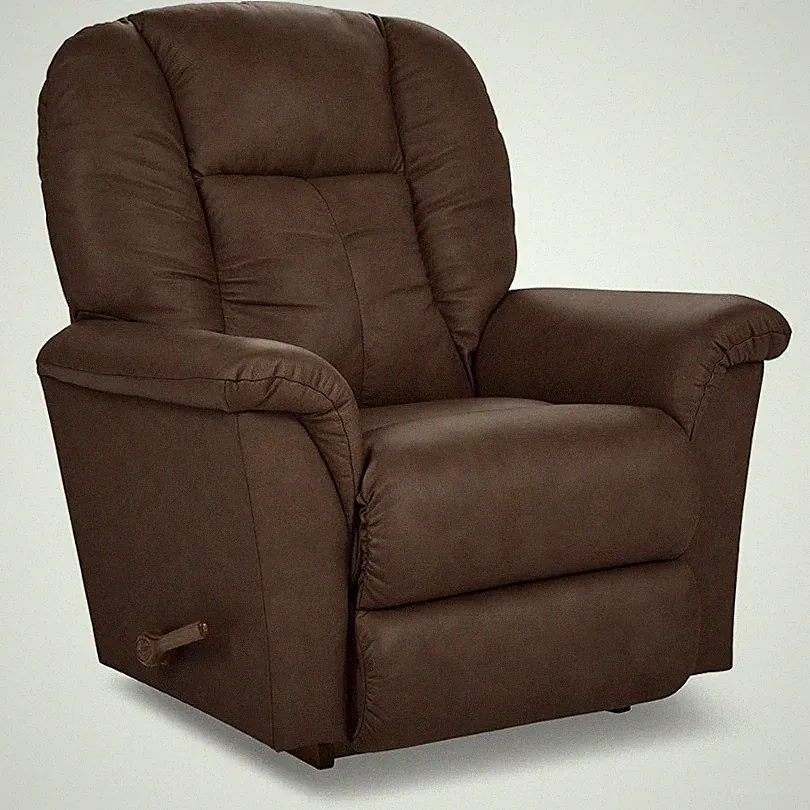 La-Z-Boy Dark Brown Leather Rocker Recliner Lazy Boy Chair Lazyboy Recliners NEW
